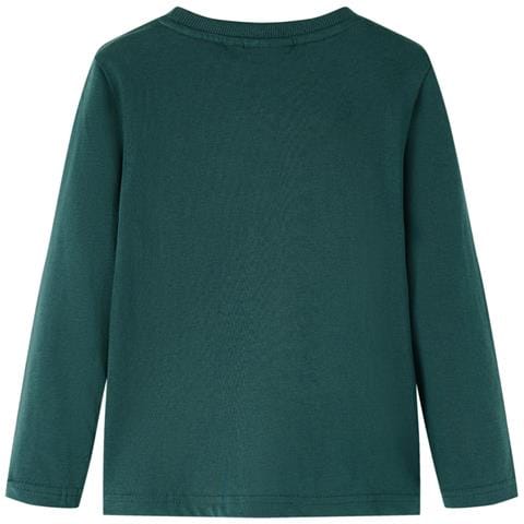 Maglietta da Bambino Maniche Lunghe Verde Scuro 104 - Foto 2