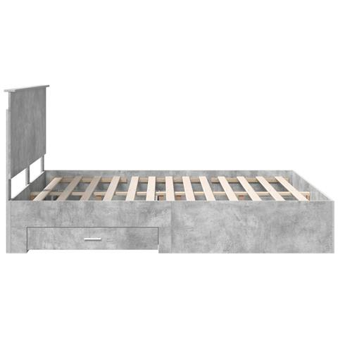 Struttura del letto con testiera Grigio cemento 160 x 200 cm - Foto 9