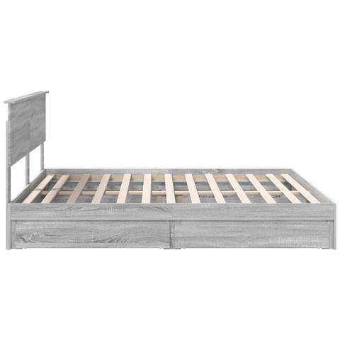 Letto con Contenitore con testiera Grigio Sonoma 200 x 200 cm - Foto 9