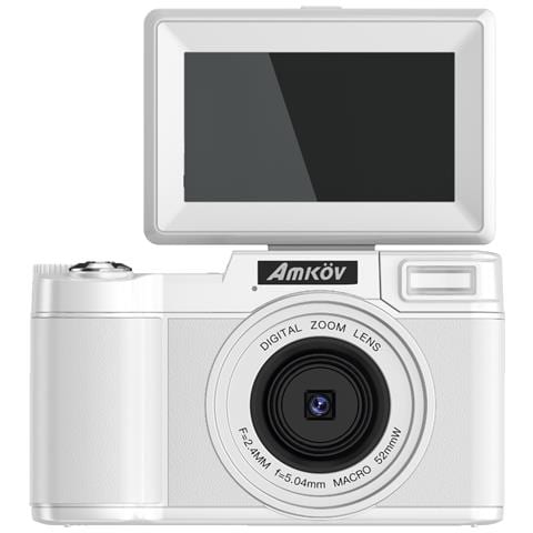 Fotocamera Digitale Mirrorless 4k Da 48mp Con Schermo Ribaltabile, Bianca - Ideale Per Selfie E Vlogging - Foto 7