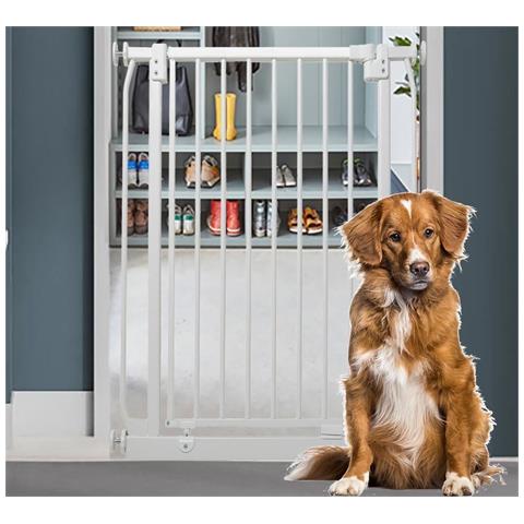 Bettacare Cancelletto Per Cani Elite Extra Alto, 188cm - 197cm, Bianco Opaco, Extra Alto Con 100cm Di Altezza - Foto 2