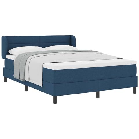 Letto a molle con materasso Blu 140 x 190 cm Tessuto - Foto 1