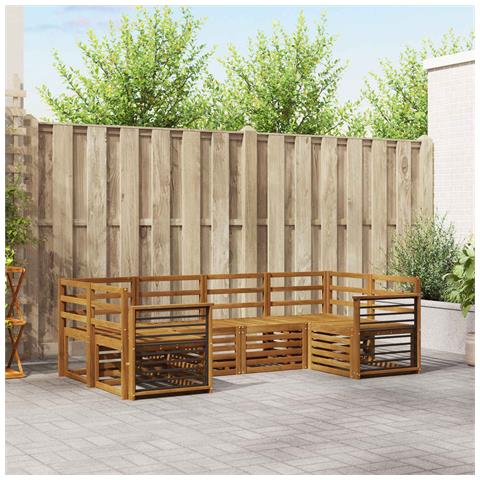 Set divani 6 pcs Naturale Legno di Acacia Massello - Foto 2