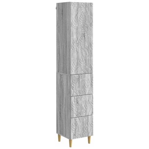 Set di armadi 2 pcs Sonoma grigio 33 x 34,5 x 90 cm - Foto 1