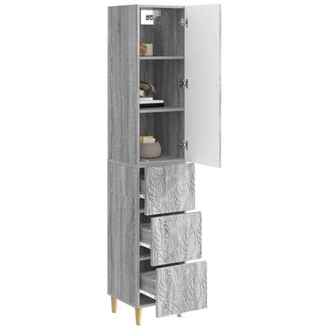 Set di armadi 2 pcs Sonoma grigio 33 x 34,5 x 90 cm - Foto 2