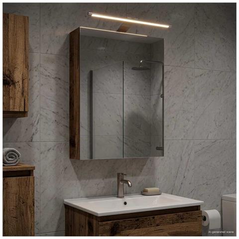Mobiletto per specchio da bagno con lo scaffale Legno vecchio - Foto 2