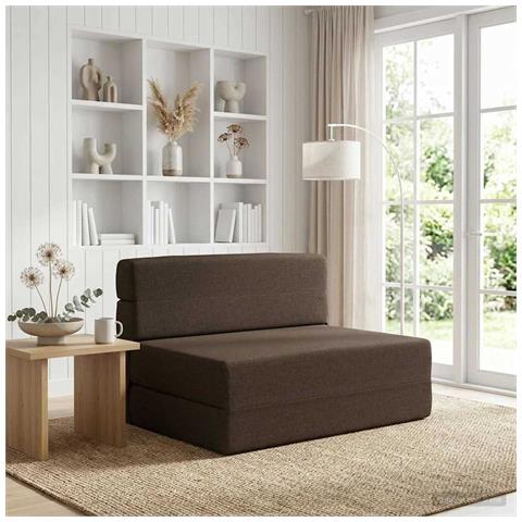 Divano Letto Pieghevole Tortora 70 x 72 x 60 cm Tessuto - Foto 2