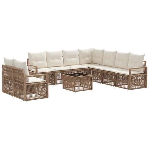 Set Divano da Giardino 10 pcs Beige polyrattan - Foto 1