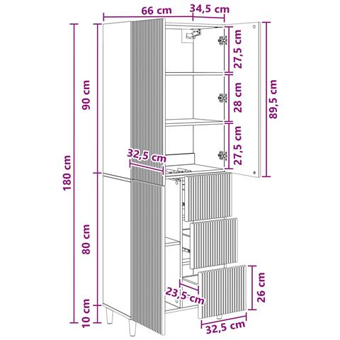 Set di armadi 2 pcs 66 x 34,5 x 90 cm Legno ingegnerizzato - Foto 9