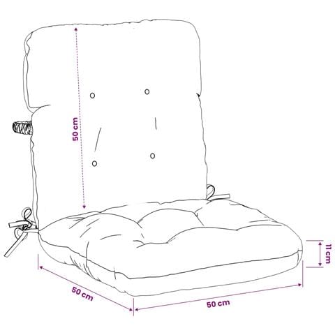 Cuscini per Sedia Alta in 4 Pezzi VIANEN 4 pcs 100% Poliestere - Foto 7
