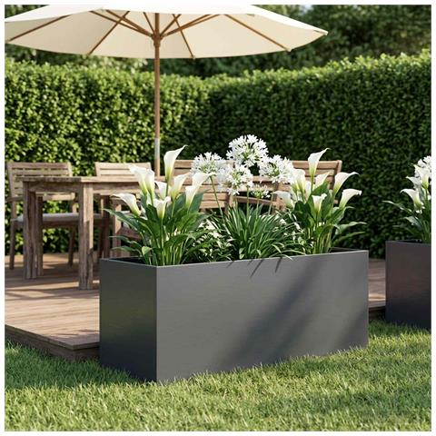 Vaso da giardino Antracite 80 x 40 x 40 cm - Foto 2