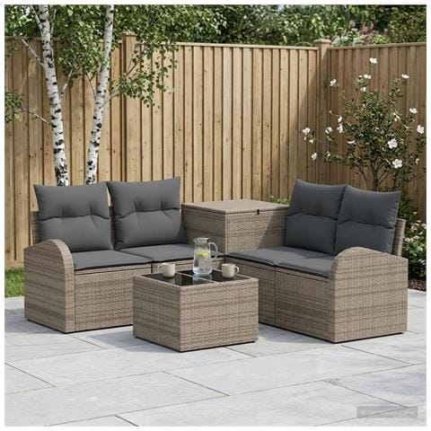 Set di divani 6 pz Grigio e Grigio Scuro - Foto 2