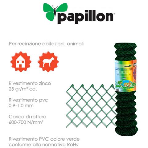 Rete zincata a maglia sciolta con rivestimento in PVC 1,75 x 25 m - Foto 1