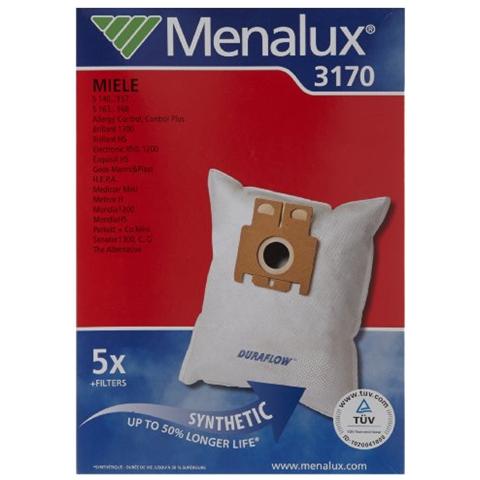 MENALUX 3170 sacchetti per scopa MIELE S140, S157, S140K, S168PH, S163, S164 - Foto 2