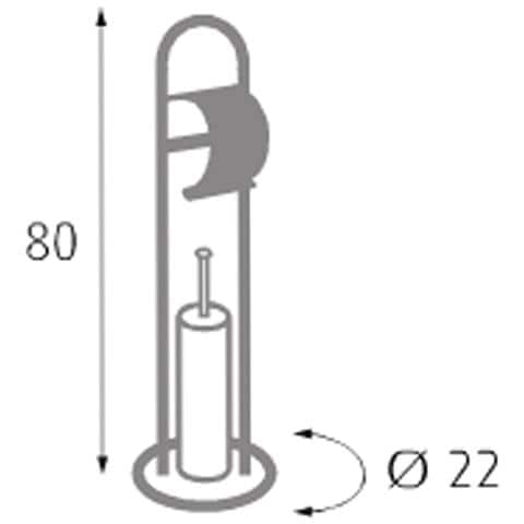 Piantana Portarotolo Portascopino Multifunzione Cromato Arredo Bagno P1592250 - Foto 2