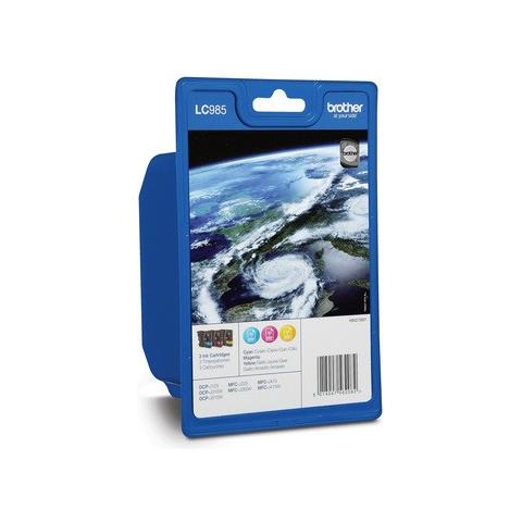 ORIGINAL Multipack ciano / magenta / giallo LC985RBWBPDR LC-985 3 cartucce d’inchiostro LC-985: C+M+Y - - 5014047562099 - Foto 1