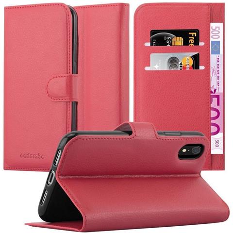 Cadorabo Custodia Compatibile Con Apple Iphone Xr In Rosso Carminio - Coperchio Protettiva Con Chiusura Magnetica, Funzione Stand E Tasca Per Le Carte - Foto 1