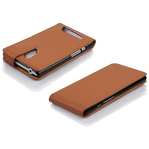 Custodia Compatibile Con Htc Desire 500 In Marrone Cioccolata - Coperchio Protettivo In Design Flip Realizzato In Similpelle Testurizzata - Foto 2