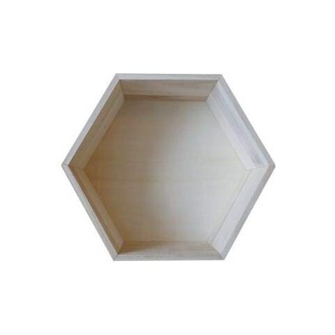 Scaffale Esagonale In Legno 30 X 26,5 X 10 Cm - Foto 1