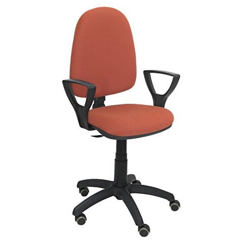 Modello 04cp Sedia Da Ufficio Ergonomica Con Meccanismo Di Contatto Permanente, Regolabile In Altezza E Ruote Parquet Sedile E Schienale Imbottiti In Tessuto Bali Colore Marrone (braccioli Fissi Inclusi)  - Foto 1