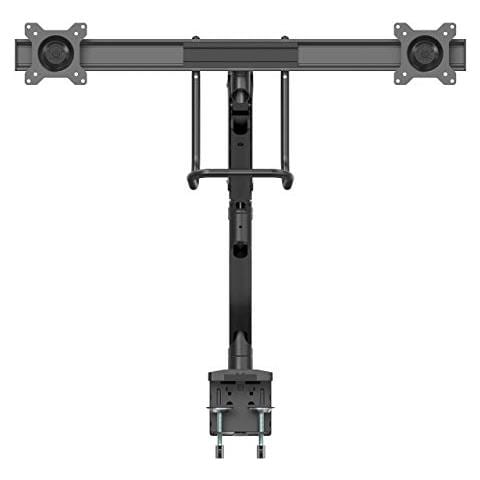 Supporto per doppio monitor Regolazione altezza sincronizzata Morsetto per monitor VESA da 17 ""a 32"" (ARMSLMBARDUO)  - Foto 4