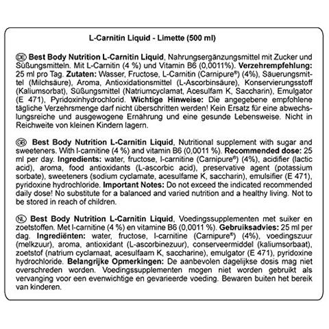 Nutrition L-carnitin Liquid, Lima - 500 Gr - Foto 2