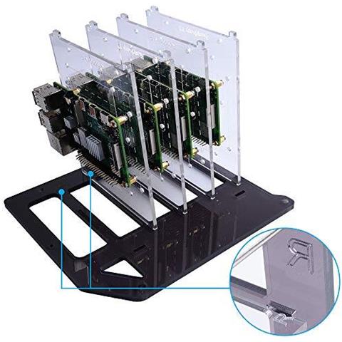 Lampone Pi Cassa Cluster Lampone Pi Rack Case Impilabile Cassa Con Ventola Da 120mm Rgb Led 5v Ventola Per Raspberry Pi 4b 3b 3b 2b B E Jetson Nano (4 Strati)  - Foto 4