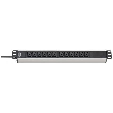 1390007112 prolunghe e multiple 2 m 12 presa (e) AC Interno Nero, Argento - Foto 1