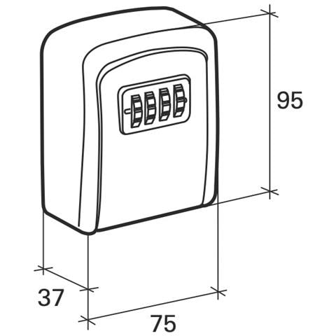 Cassetta Portachiavi Keybox, 37x75mm, A Muro, Nero E Grigio, Combinazione A 4 Cifre, Per Chiavi Portone B&b - - Foto 2