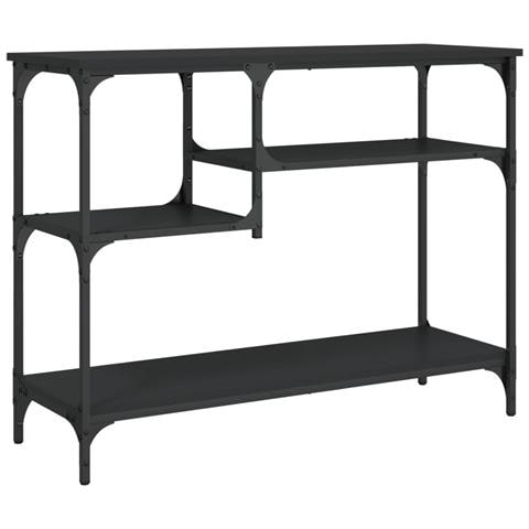 Tavolino Consolle Con Ripiani Nero 100x35x75 Cm - Foto 2