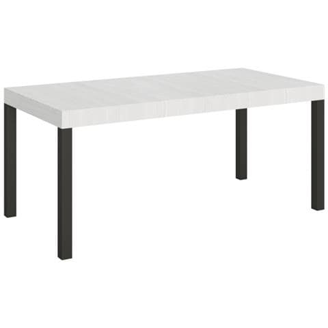 Tavolo Allungabile 90x180/440 Cm Everyday Telaio Antracite - Bianco Frassino - Foto 1