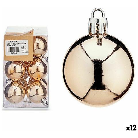 Set Di Palline Di Natale Champagne Pvc 8 X 12 X 8 Cm (12 Unità) - Foto 1