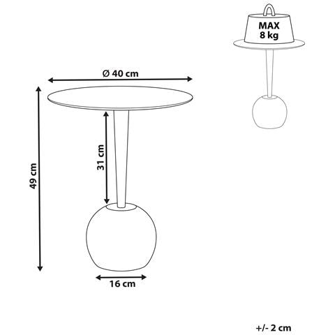 Tavolino Metallo Bianco Eucla - Foto 6