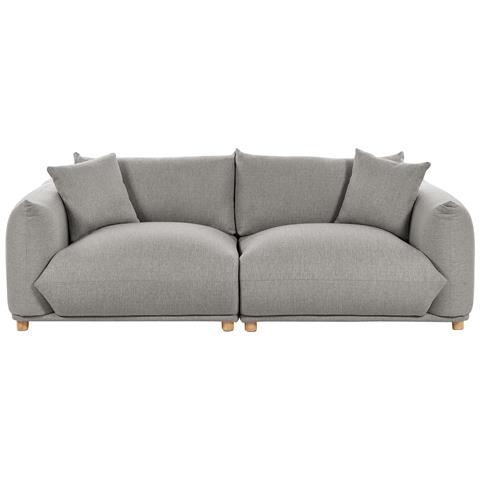 Divano 3 Posti Luvos Tessuto Grigio Chiaro - Foto 2