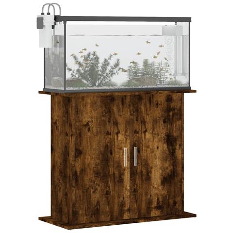 Supporto Acquario 81x36x73 Cm In Legno Multistrato Rovere Fumo - Foto 2