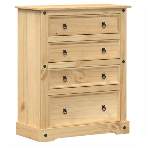 Cassettiera Corona 92x48x120 Cm In Legno Massello Di Pino - Foto 1