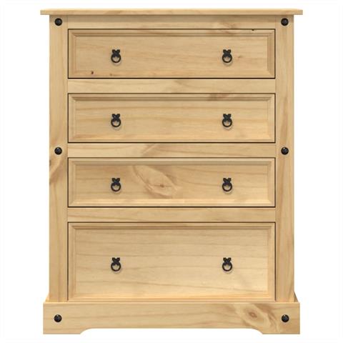 Cassettiera Corona 92x48x120 Cm In Legno Massello Di Pino - Foto 2