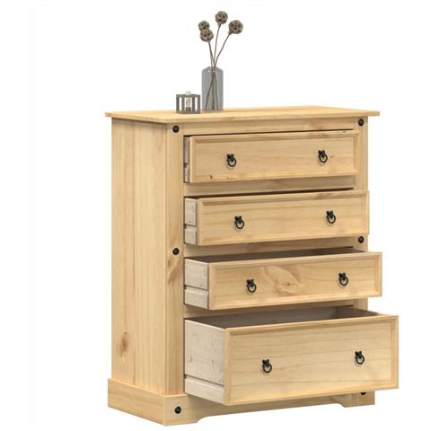 Cassettiera Corona 92x48x120 Cm In Legno Massello Di Pino - Foto 8