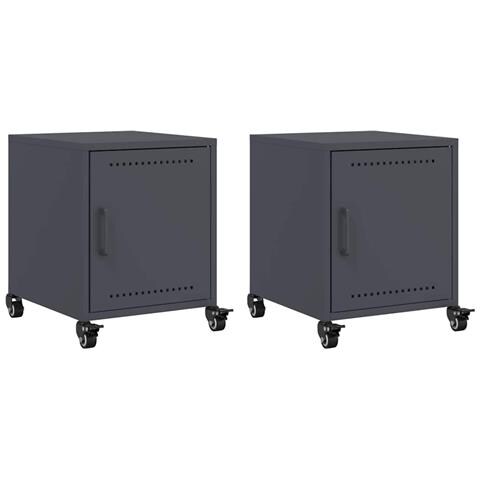 Comodini 2 pz Antracite 36x39x43,5 cm in Acciaio - Foto 1