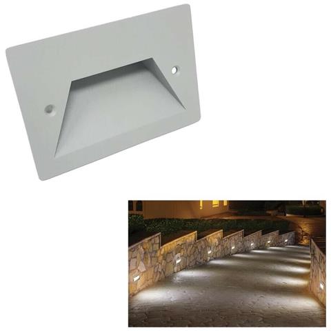 Faretto 3 W Led Luce Bianca Segnapasso Da Giardino Muro Scale Es49gf - Foto 1