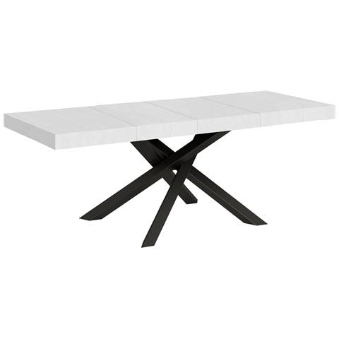 Tavolo Allungabile 90x180/284 Cm Volantis Premium Bianco Frassino Telaio Antracite - Foto 1