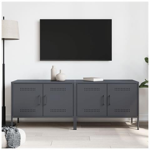 Mobili Tv 2pz Antracite 68x39x50,5 Cm In Acciaio - Foto 2