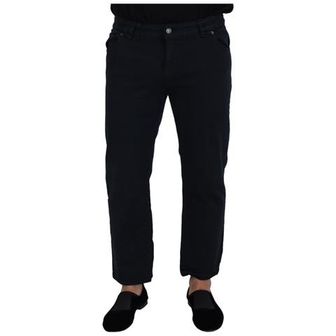 Jeans Denim Casual Con Fibbia Posteriore In Cotone Nero - W29 - Foto 1