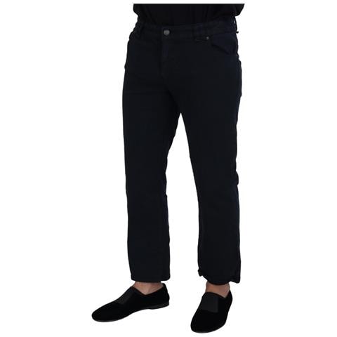 Jeans Denim Casual Con Fibbia Posteriore In Cotone Nero - W29 - Foto 2