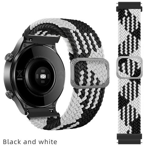 Cinturino In Nylon Con Fibbia Nera Black+white 22 Mm - Foto 2