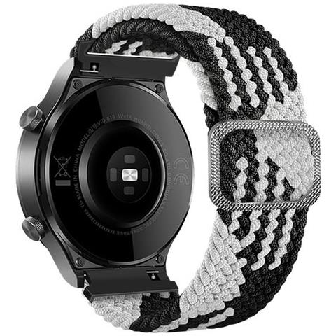 Cinturino In Nylon Con Fibbia Nera Black+white 22 Mm - Foto 1