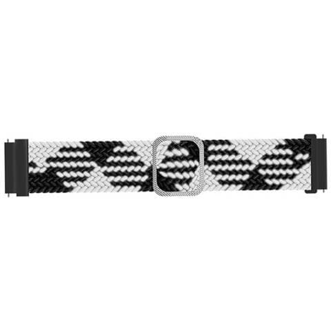 Cinturino In Nylon Con Fibbia Nera Black+white 22 Mm - Foto 4