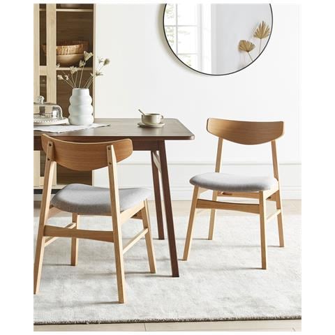 Set Di 2 Sedie Da Pranzo Smiley Grigio Chiaro - Foto 1