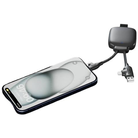 Powerbank Con Cavo Multiconnettore 3000mah, Nero - Foto 4