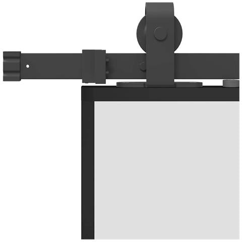 Porta Scorrevole Set Ferramenta Nera 90x205 cm Vetro Temperato - Foto 2